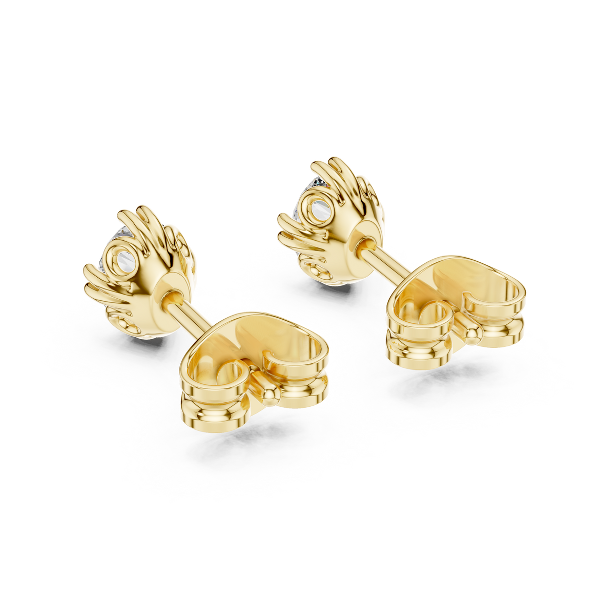 Oval cut solitaire diamond stud earrings in gold with lab grown diamonds by Signora Jewels