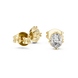 Oval cut solitaire diamond stud earrings in gold with lab grown diamonds by Signora Jewels