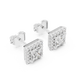 Princess cut halo diamond stud earrings in gold with lab grown diamonds by Signora Jewels