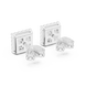 Princess cut halo diamond stud earrings in gold with lab grown diamonds by Signora Jewels