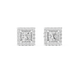 Princess cut halo diamond stud earrings in gold with lab grown diamonds by Signora Jewels