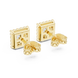 Princess cut halo diamond stud earrings in gold with lab grown diamonds by Signora Jewels