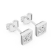 Princess cut solitaire diamond stud earrings in gold with bezel setting and lab grown diamonds by Signora Jewels