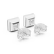 Princess cut solitaire diamond stud earrings in gold with bezel setting and lab grown diamonds by Signora Jewels