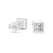 Princess cut solitaire diamond stud earrings in gold with bezel setting and lab grown diamonds by Signora Jewels