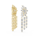Luxury multi shape lab grown diamond chandelier earrings in gold with emerald, pear and marquise diamonds by Signora Jewels