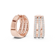 Triple row lab grown diamond hoop earrings in gold with round diamonds by Signora Jewels