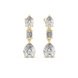 Pear and emerald cut lab grown diamond drop earrings in gold by Signora Jewels