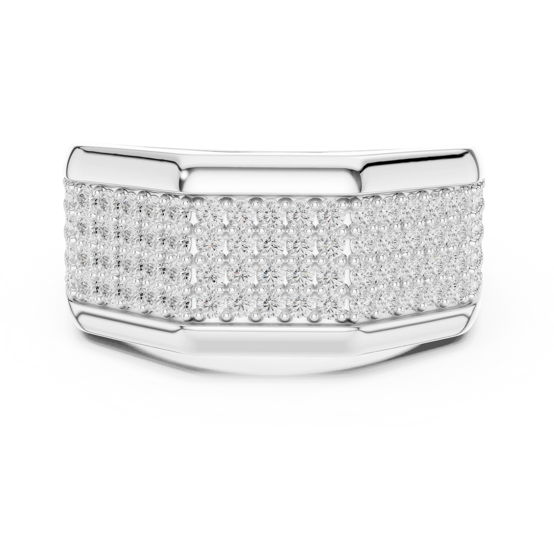 Round Diamond Pave Signet Ring