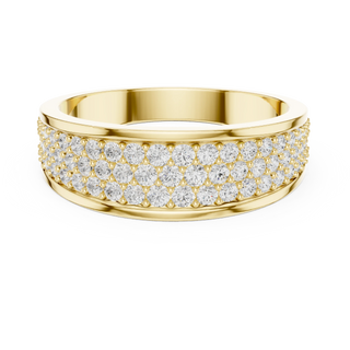 Round diamond pavé band in yellow gold
