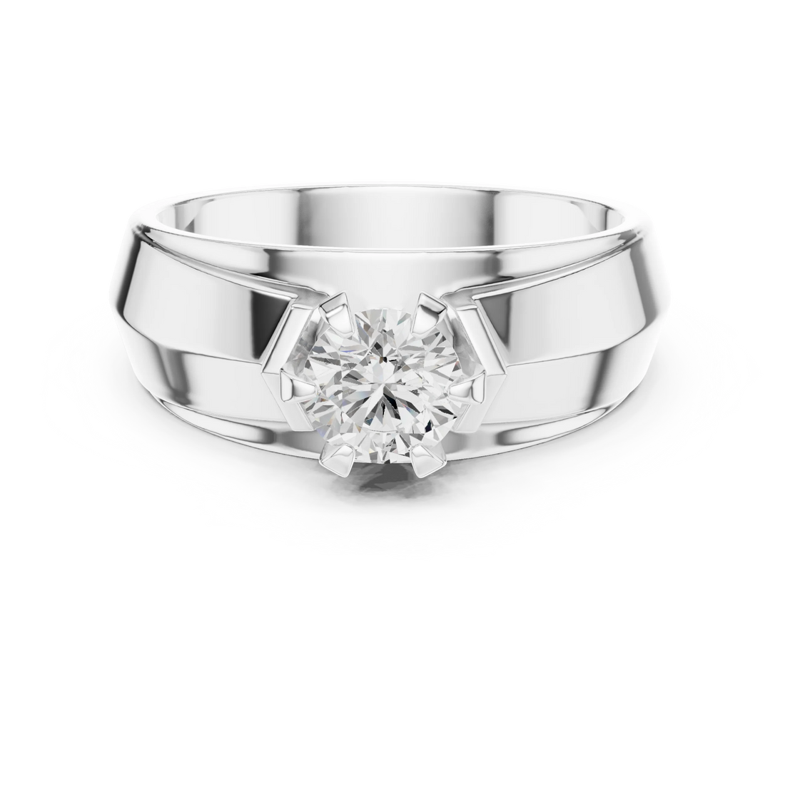 Round Lab Grown Diamond Classic Men's Ring