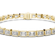Gold bracelet with diamond accents on a white background