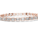Rose gold bracelet with diamonds on a white background