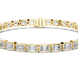 Gold bracelet with diamond accents on a white background