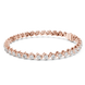 Classic round lab grown diamond bracelet in yellow gold white gold and rose gold with sleek tennis bracelet design