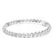 Classic round lab grown diamond bracelet in yellow gold white gold and rose gold with sleek tennis bracelet design