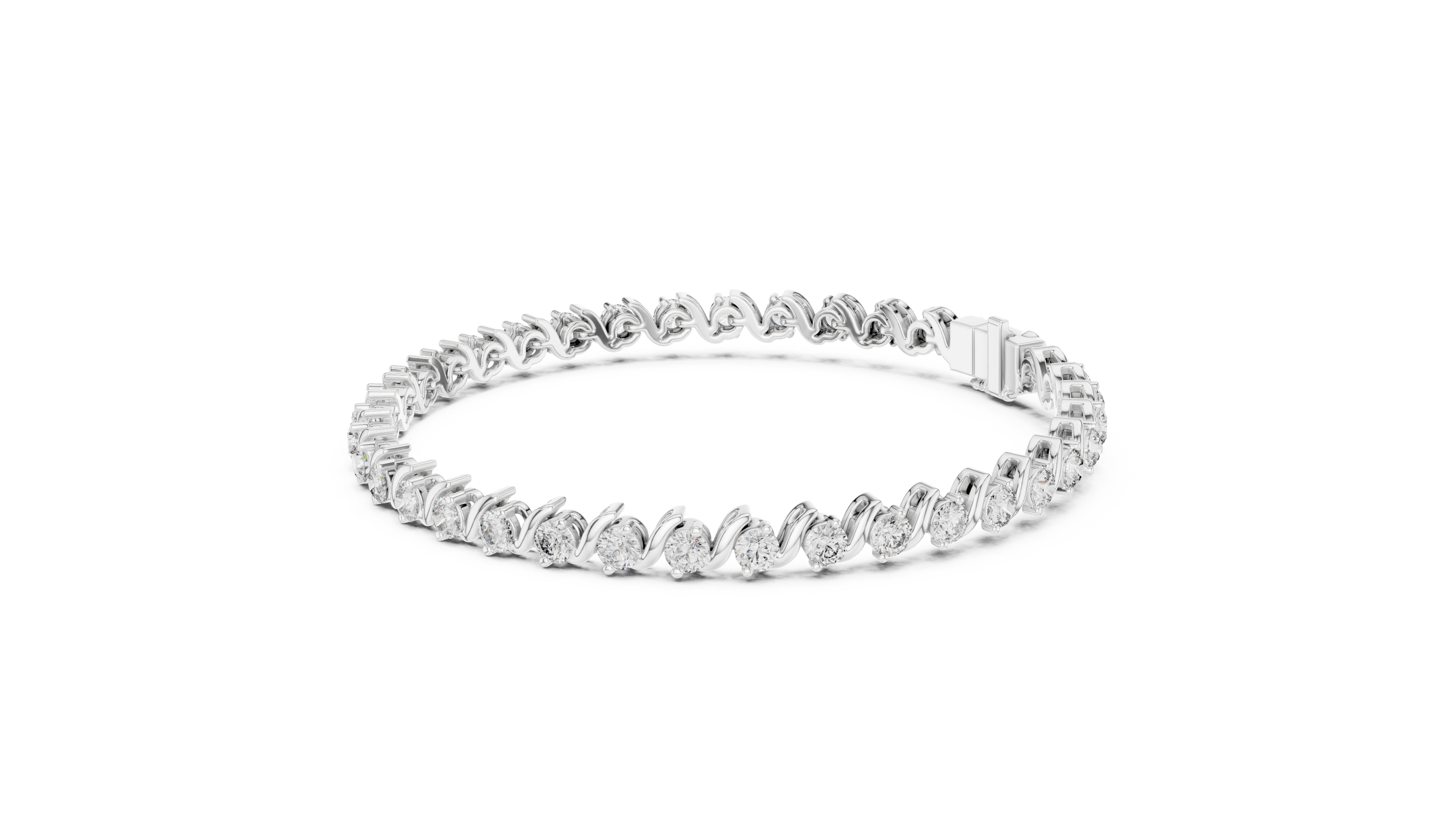 Classic round lab grown diamond bracelet in yellow gold white gold and rose gold with sleek tennis bracelet design