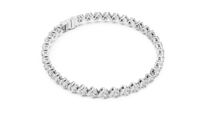 Classic round lab grown diamond bracelet in yellow gold white gold and rose gold with sleek tennis bracelet design