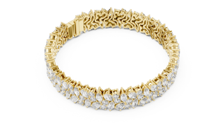 Marquise & Pear Diamond Cluster Tennis Bracelet in Yellow Gold