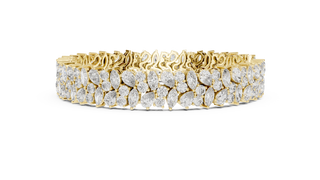 Marquise & Pear Diamond Cluster Tennis Bracelet in Yellow Gold