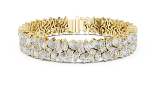 Marquise & Pear Diamond Cluster Tennis Bracelet in Yellow Gold