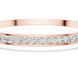 Channel set lab grown diamond bangle bracelet in yellow gold white gold and rose gold with sleek round diamond design