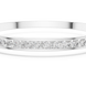 Channel set lab grown diamond bangle bracelet in yellow gold white gold and rose gold with sleek round diamond design