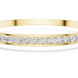 Channel set lab grown diamond bangle bracelet in yellow gold white gold and rose gold with sleek round diamond design