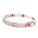 Rose gold bracelet with diamonds on a white background