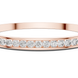 Rose gold bracelet with clear gemstones on a white background