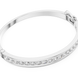Silver bracelet with clear stones on a white background