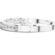 Silver bracelet with small diamonds on a white background