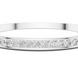 Silver bracelet with clear gemstones on a white background