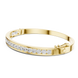 Gold bracelet with diamonds on a white background