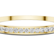 Gold bracelet with clear gemstones on a white background