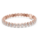 Radiant cut halo lab grown diamond tennis bracelet in yellow gold white gold and rose gold with luxury diamond links