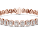 Radiant cut halo lab grown diamond tennis bracelet in yellow gold white gold and rose gold with luxury diamond links