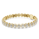 Radiant cut halo lab grown diamond tennis bracelet in yellow gold white gold and rose gold with luxury diamond links