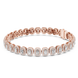 Rose gold bracelet with diamonds on a white background