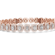 Rose gold bracelet with diamonds on a white background