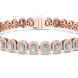 Rose gold bracelet with diamond accents on a white background