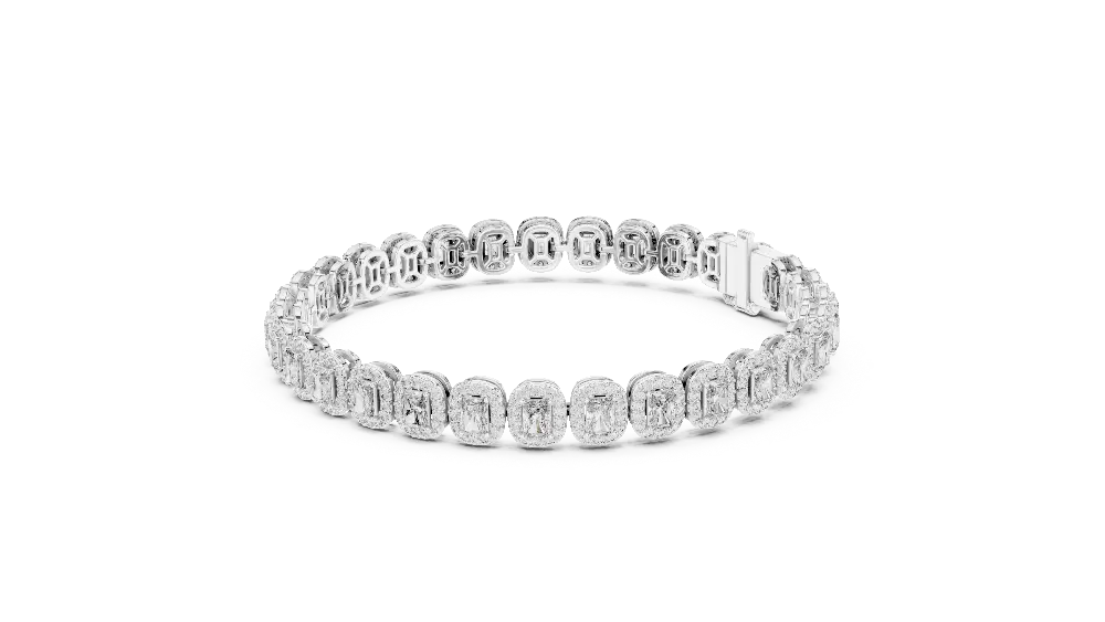 Diamond bracelet on a white background