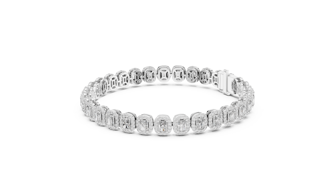 Diamond bracelet on a white background