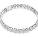 Silver bracelet with diamond accents on a white background