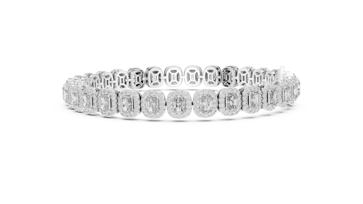 Diamond bracelet on a white background