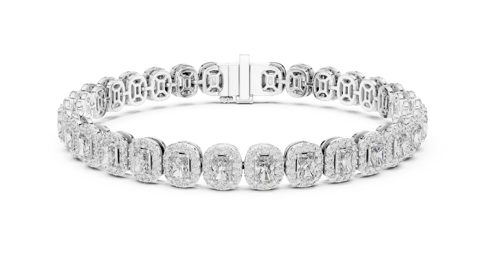 Diamond bracelet on a white background