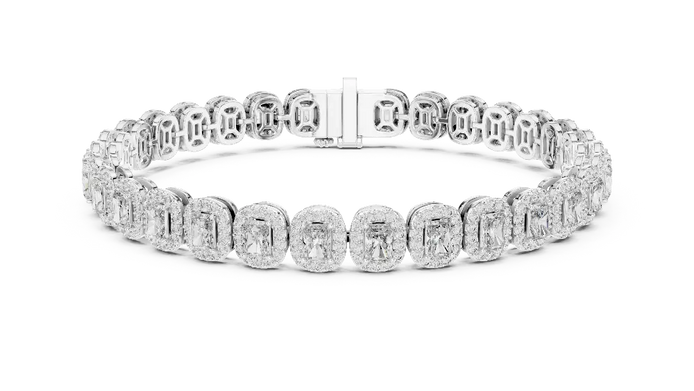 Diamond bracelet on a white background