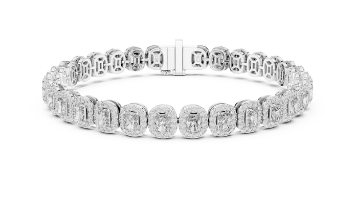 Diamond bracelet on a white background