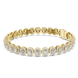 Gold bracelet with diamond accents on a white background
