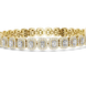 Gold bracelet with diamond accents on a white background